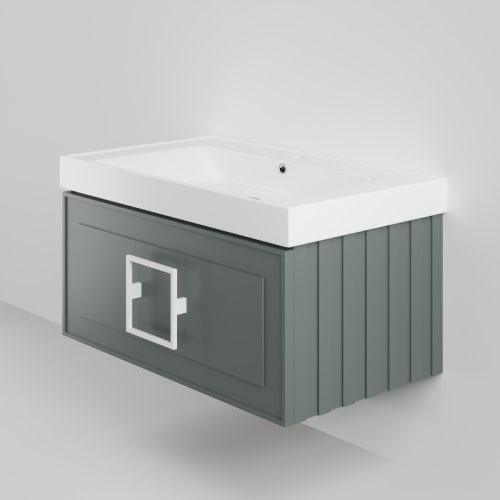 Тумба с раковиной La Fenice CUBO NFNC-01-CUB-G-80-2-80 90х36х49 подвесная цвет серо-зеленый