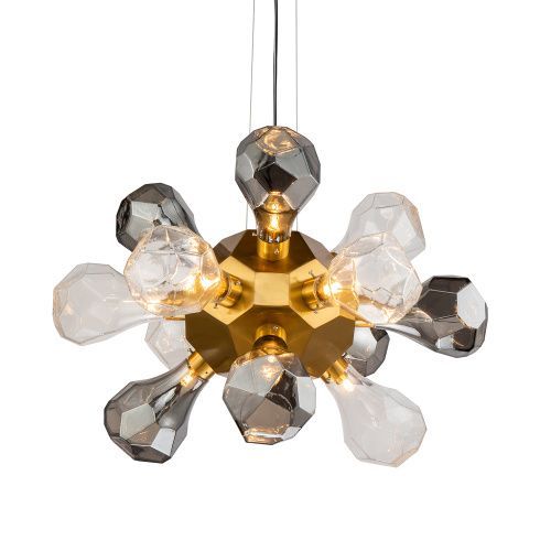 Светильник подвесной Delight Collection KR1197P-12 brass, smoky/clear