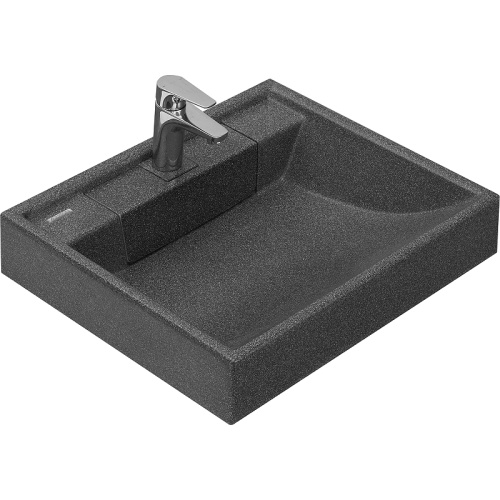 Раковина из литьевого мрамора Aquaton Рейн 1A72103KRW210 60х50 подвесная цвет графит