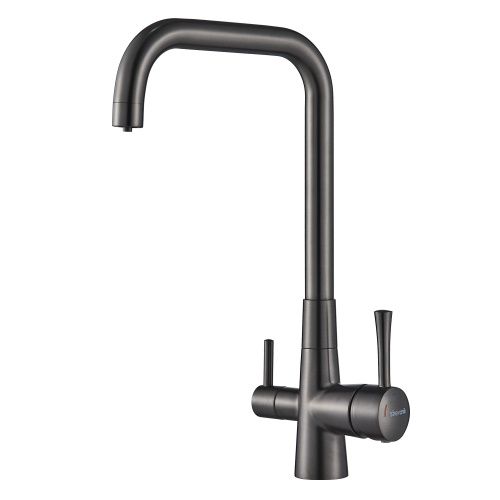 Смеситель для кухни Shevanik S528T на мойку оружейная сталь