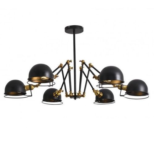 Люстра на штанге Lumina Deco Valmonti (Валмонти) LDP D015-6 BK