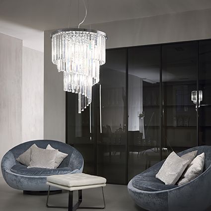 Люстра подвесная Ideal lux Carlton (Царлтон) Carlton SP12 Cromo - фото 2