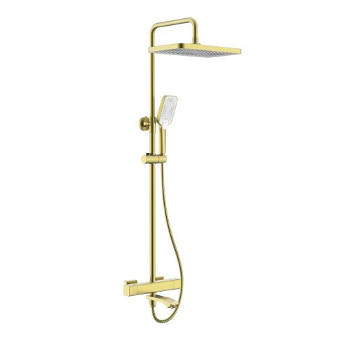 Душевая стойка Raglo R01.26.03 настенная цвет сатин золотой