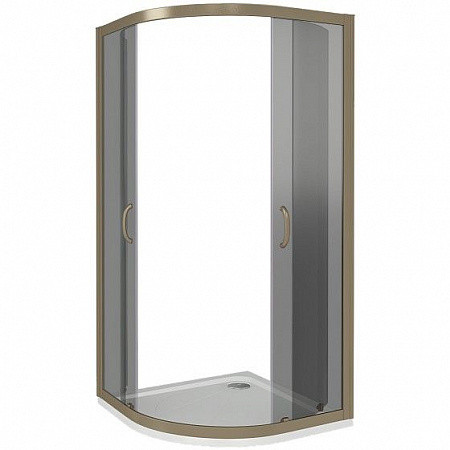 Душевой уголок Good Door JAZZE ДЖ00037 100х100 стекло тонированное профиль бронза без поддона - фото 3