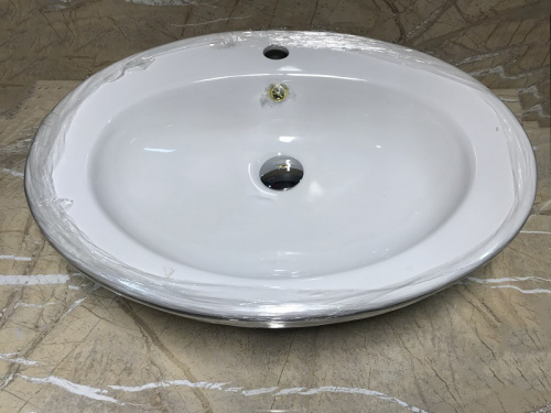 Раковина CeramaLux 60 см 3573 накладная цвет белый