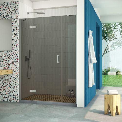 Душевая дверь Vegas-Glass AFP-F Retta AFP-F Retta 140 07 07 L 140х200 стекло тонированное профиль хром матовый