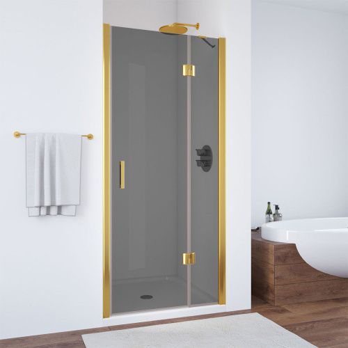 Душевая дверь Vegas-Glass AFP TUR+NOVO AFP TUR NOVO h1890 90 09 07 R 90х190 стекло тонированное профиль золото