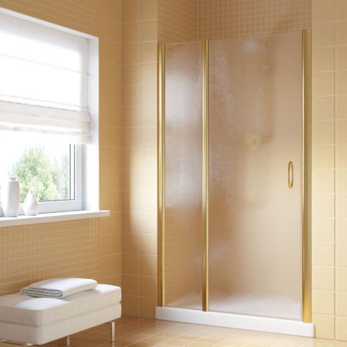 Душевая дверь Vegas-Glass EP-F-1 LUX EP-F-1 LUX 100 09 02 L 100х200 стекло рифленое профиль золото