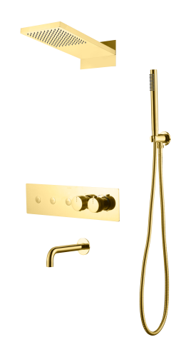 Душевая система Boheme Fusion 131-2-G встраиваемая цвет золото с термостатом
