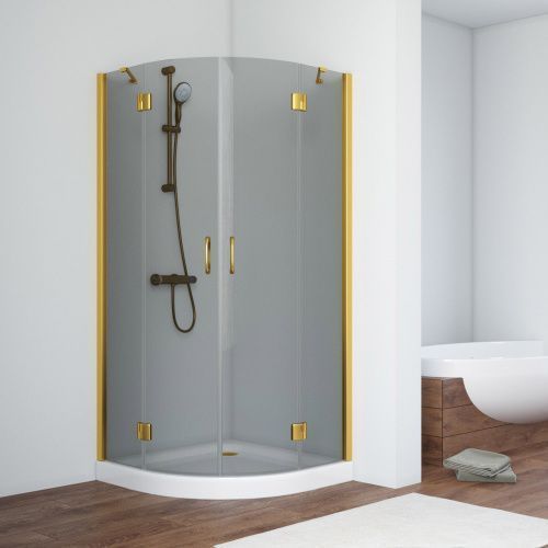 Душевой уголок Vegas-Glass AFS TUR+NOVO AFS TUR NOVO h1890 80 09 07 L 80х80 стекло тонированное профиль золото без поддона