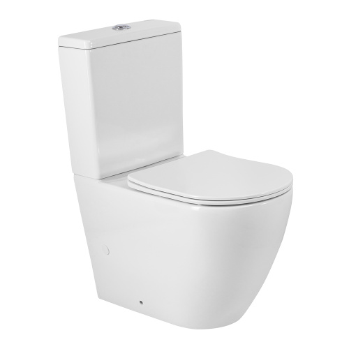 Унитаз напольный с бачком BelBagno SFERA-TOR BB2141CP-TOR/SC/BB2141T белый с сиденьем микролифт безободковый смыв торнадо
