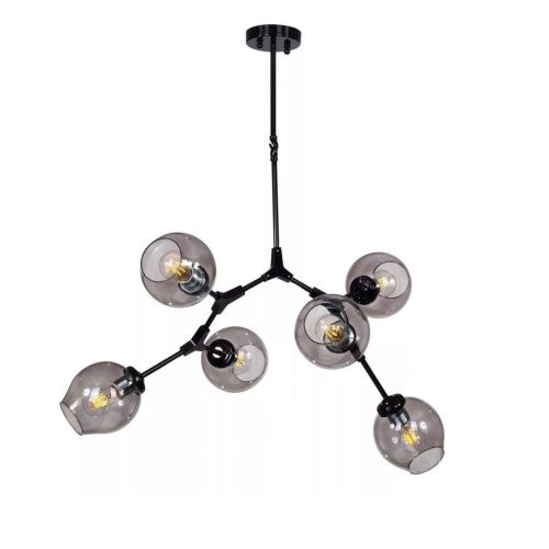 Люстра на штанге Delight Collection Bubble (Буббле) 7058/6 black/smoky