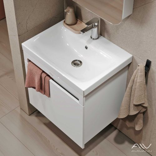 Тумба с раковиной Alavann Cosmetic ALV1035000 61х46х61 подвесная цвет белый
