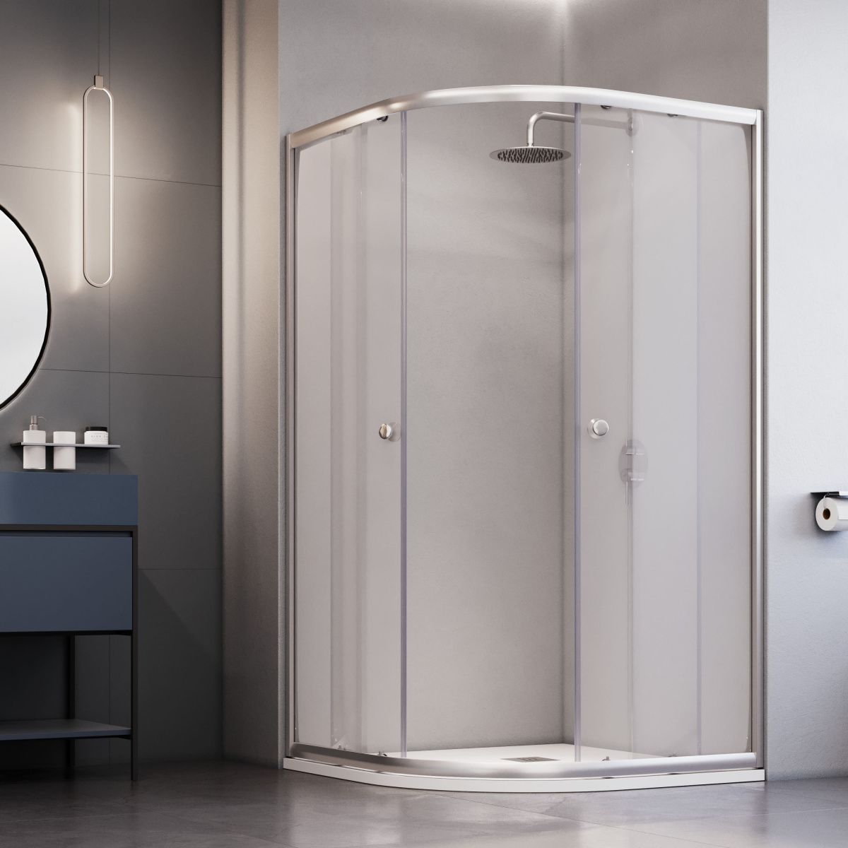 Душевой уголок RGW Dolphin 28912900-11 100х100 стекло прозрачное профиль хром без поддона - фото 2