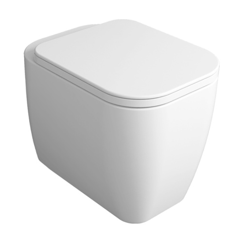 Чаша унитаза напольная Simas Henges HE01bi цвет белый без сиденья безободковая каскадный смыв