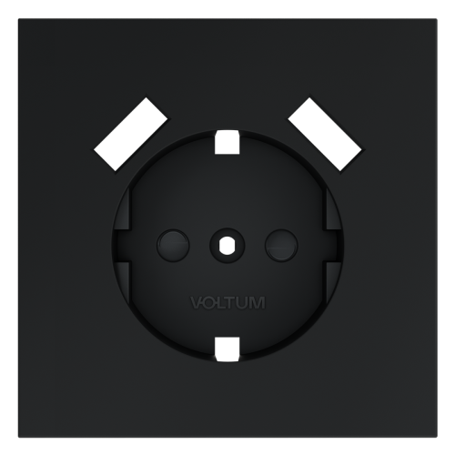 Накладка для розетки с заземлением и защитными шторками, с USB A+A VOLTUM S70 VLS000907