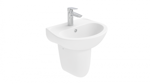Раковина из сантехнического фарфора Creavit Oval TP145-00CB00E-0000 46х38 подвесная цвет белый