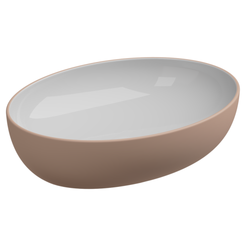 Раковина GSG Ceramic Design Easy 55см EALAVOV55BI000/032 накладная цвет белый/бежевый