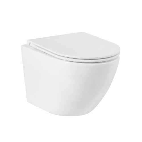 Унитаз подвесной BelBagno SFERA-R BB046CHR/BB870SC белый с сиденьем микролифт безободковый каскадный смыв