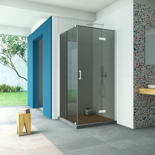 Душевой уголок Vegas-Glass AFP-Fis Retta AFP-Fis Retta 80 01 07 R 80х80 стекло тонированное профиль белый без поддона