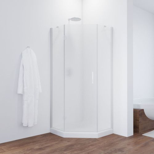 Душевой уголок Vegas-Glass AFA-Pen TUR+NOVO AFA-Pen NOVO 90 01 02 L 90х90 стекло рифленое профиль белый без поддона