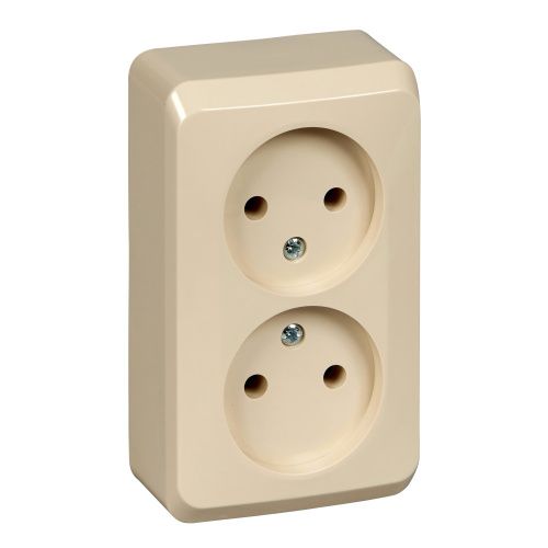 Розетка 2-ая б/з без шторок Systeme Electric Этюд PA16-005K