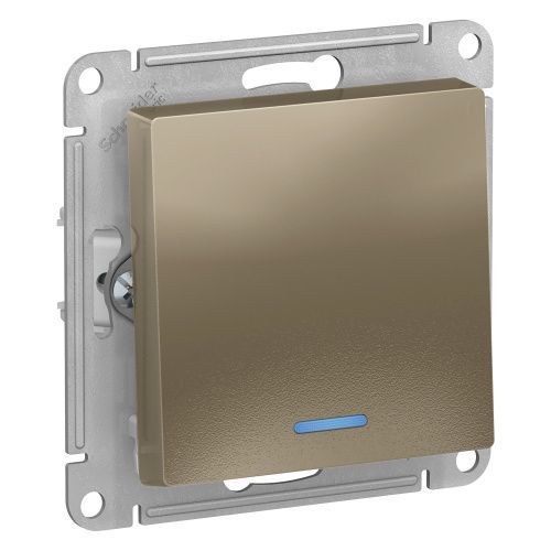 Выключатель 1-клавишный с подсветкой сх.1а 10AX Systeme Electric AtlasDesign (АтласДесигн) ATN000513