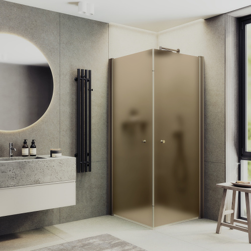 Душевой уголок Maybah Glass MGY-1301-2 90х90 стекло тонированное профиль бронза