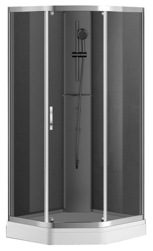 Душевая кабина Azario DENVER AZ-N10806 900 GREY 90х90 четверть круга без крыши