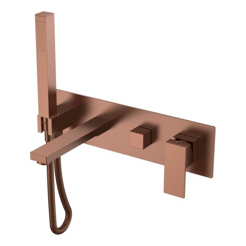 Смеситель Boheme Qubic 474-2-BRB встраиваемый бронза брашированная