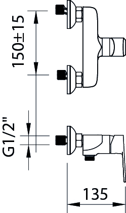 Смеситель Clever Agora Xtreme 60112 настенный хром - фото 2