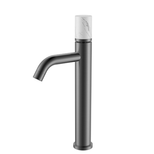 Смеситель Boheme Stick 122-SGM-MR-W на раковину графит глянцевый