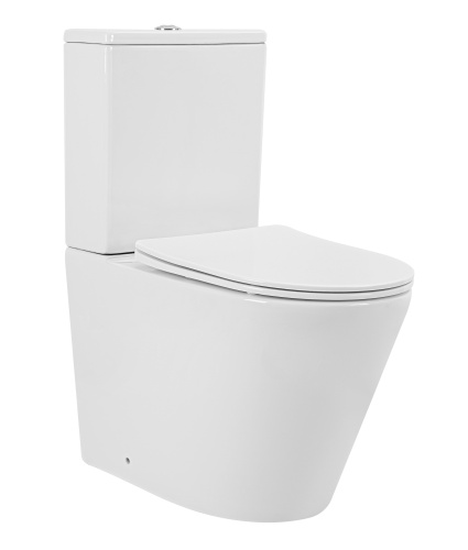 Унитаз напольный с бачком MILLEAU 8380 ONYX 8380 белый глянцевый с сиденьем микролифт безободковый смыв воронка-водоворот