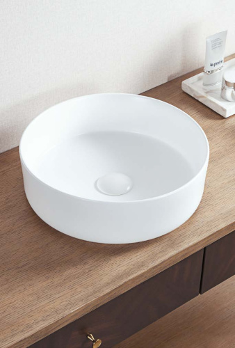 Раковина из искусственного камня Armadi Art Vallessi Avantgarde/Vallessi 884-WG 36х36 накладная цвет белый без отверстий под смеситель