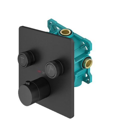 Смеситель для душа Plumberia Selection Psbox KITPSB2902NO встраиваемый черный матовый