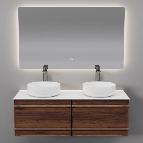 Тумба с раковиной зеркалом и смесителем ArtDecco Bridget (Бриджит) ABR12W22D3MF 120x45x40 подвесная цвет черный орех