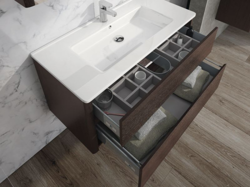 Раковина керамическая IBX Asun PORC100SUN 100х46 встраиваемая цвет белый 1 отверстие под смеситель