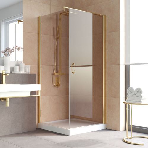 Душевой уголок Vegas-Glass EP-Fis LUX EP-Fis LUX 80*110 09 05 R 110х80 стекло тонированное профиль золото без поддона