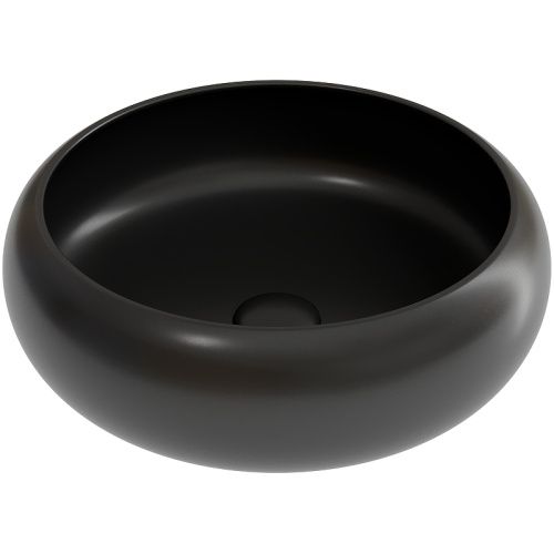 Раковина из сантехнического фарфора Ceramica Nova ELEMENT CN6050MB 40х40 накладная цвет черный без отверстий под смеситель