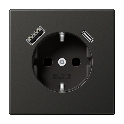Розетка 2K+З USB Typ AC Jung LS Design AL1520-15CAAN