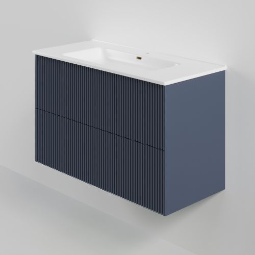 Тумба с раковиной La Fenice TERRA TWIN NFNC-01-TER-BG-100-2-3-100 101х62х47 подвесная цвет синий