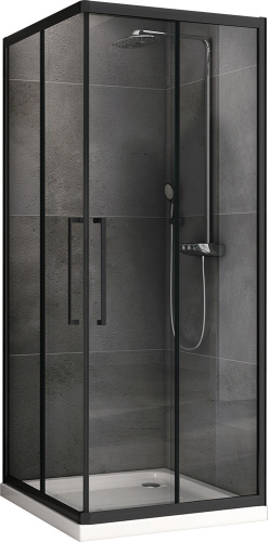 Душевой уголок Abber Schwarzer Diamant AG02100BH 100х100 стекло прозрачное профиль черный без поддона Душевой уголок Abber Schwarzer Diamant AG02100BH 100х100 стекло прозрачное профиль черный без поддона