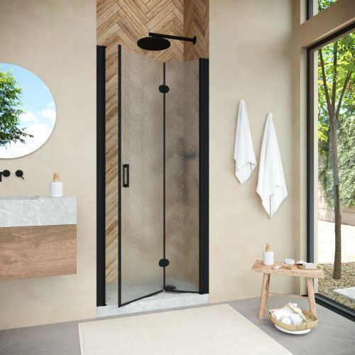 Душевая дверь Vegas-Glass GPS NOVO GPS NOVO 95 02М 02 R 95х190 стекло рифленое профиль черный