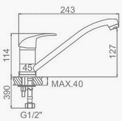 Смеситель для кухни D-Lin D154401-6 на мойку хром - фото 2