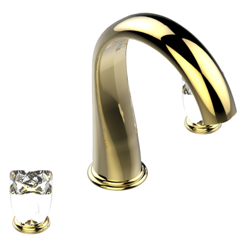 Смеситель THG Ptale de cristal clair U6A-F01-25SG на борт ванны золото