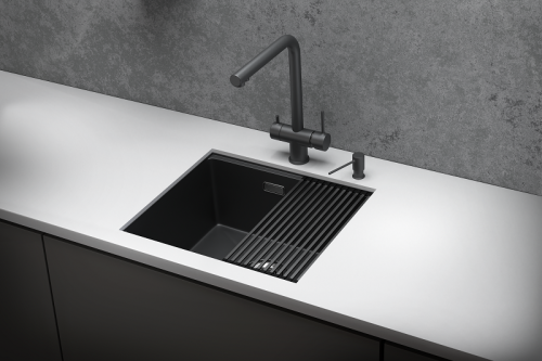 Кухонная мойка Granula Kitchen Space 5045U, ЧЕРНЫЙ МАТОВЫЙ 50x44,5 цвет черный матовый