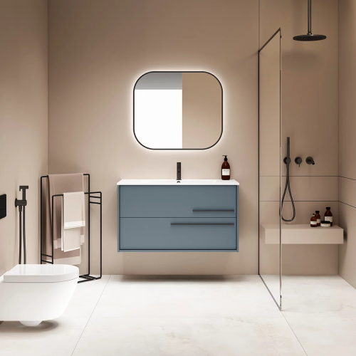 Тумба под раковину Visobath Aqua 73571/73580 100х45х55 подвесная цвет светло-синий