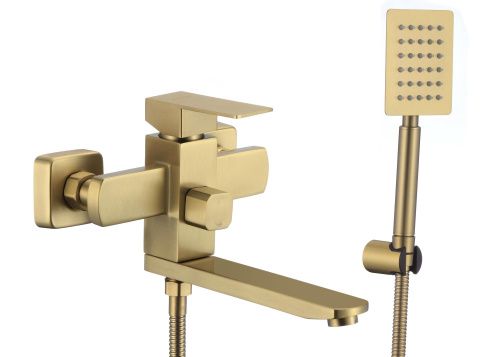 Смеситель для ванны и душа Fmark FS8104C настенный золото