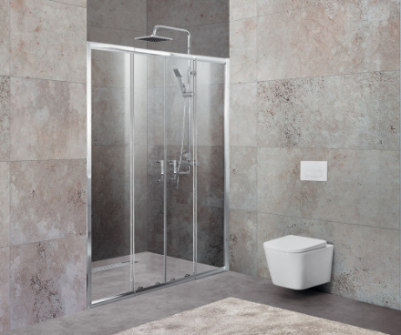 Душевая дверь BelBagno UNIQUE UNIQUE-B-2-170/200-C-Cr стекло прозрачное профиль хром глянцевый