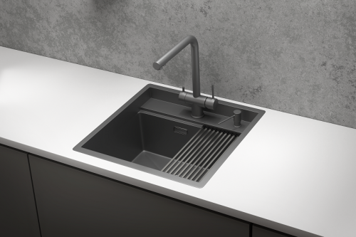 Кухонная мойка Granula Kitchen Space 5051, ГРАФИТ МАТОВЫЙ 50x51 цвет графит матовый